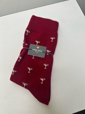 Crew Sock - Men's Burgundy Cocktail Pattern Socks